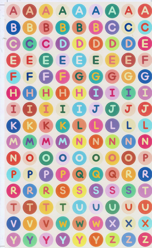 Buchstaben ABC 13 mm hoch Aufkleber Sticker für Büro Ordner Kinder Basteln Kindergarten Geburtstag 1 Bogen 458
