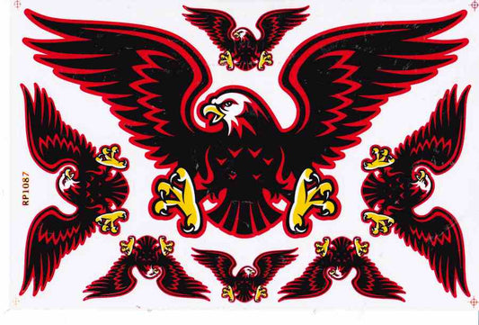 Adler Kopf Schwingen Flügel Aufkleber Sticker Motorrad Roller Skateboard Auto Tuning Modellbau selbstklebend 461
