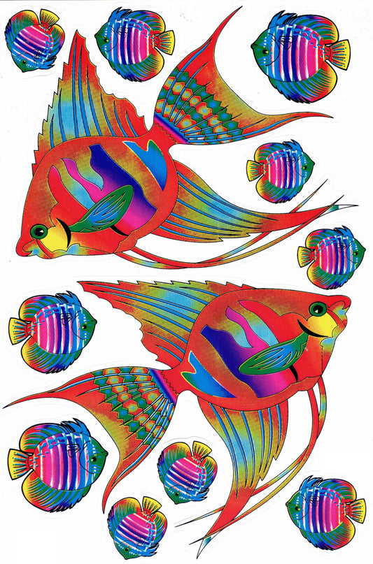 Poissons mer aquarium poissons animaux autocollants pour enfants artisanat maternelle anniversaire 1 feuille 465