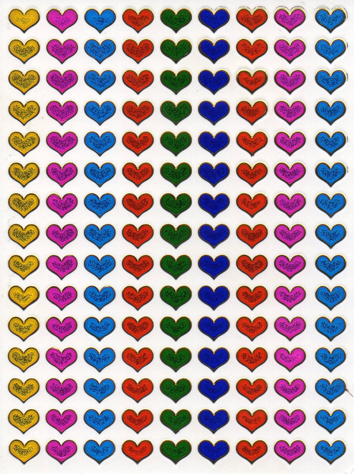 Herz Herzen bunt Liebe Aufkleber Sticker metallic Glitzer Effekt für Kinder Basteln Kindergarten Geburtstag 1 Bogen 469