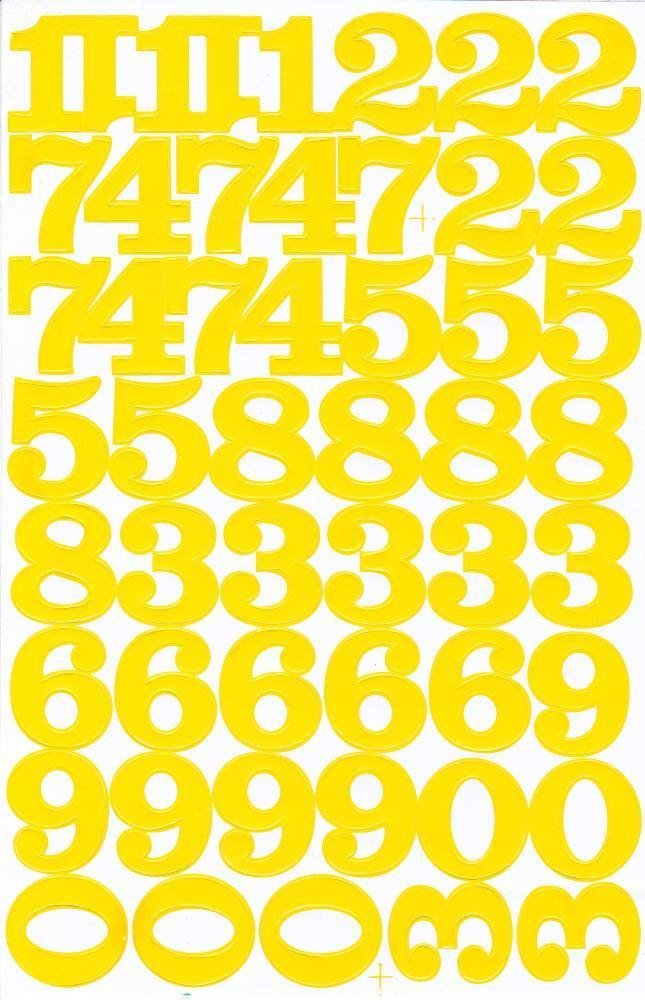 Numéros 123 jaune 32 mm haut autocollant pour dossiers de bureau enfants artisanat maternelle anniversaire 1 feuille 470