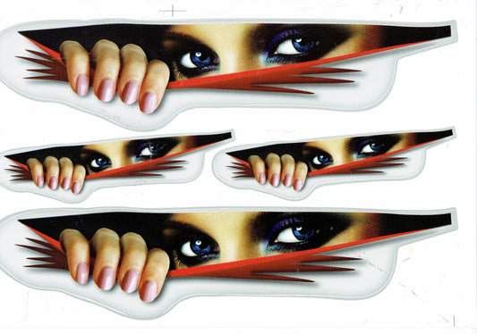 Frauenaugen Flammen Aufkleber Sticker Motorrad Roller Skateboard Auto Tuning Modellbau selbstklebend 474