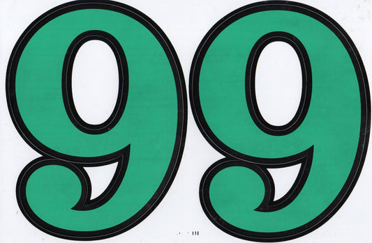 Grosse Nummer 6 / 9 grün 165 mm hoch Aufkleber Sticker Motorrad Roller Skateboard Auto Tuning Modellbau selbstklebend 483