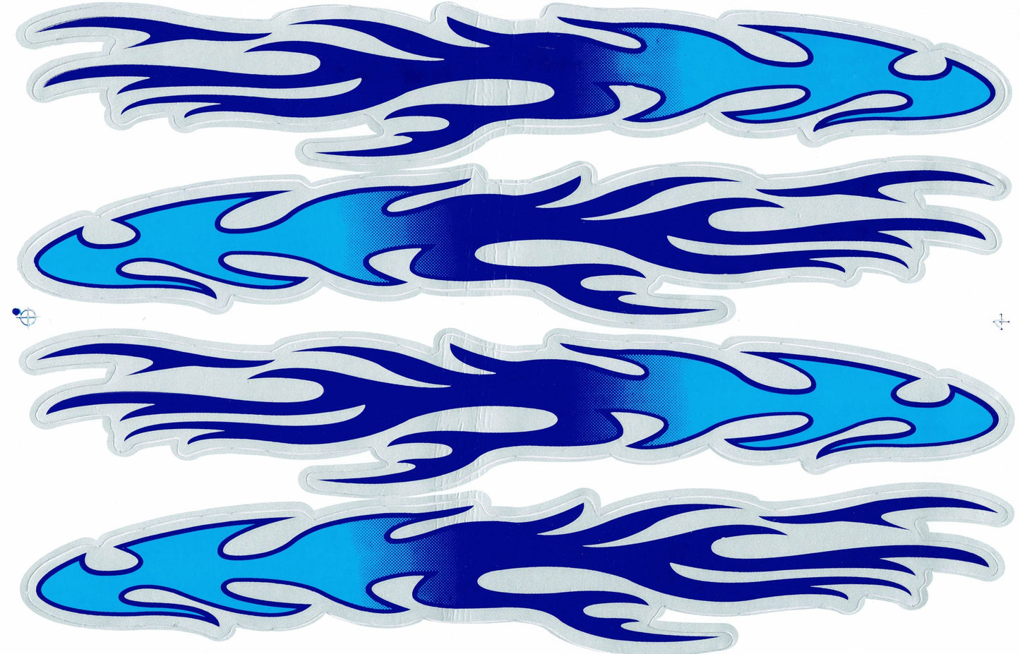 Flammen Feuer blau Aufkleber Sticker Motorrad Roller Skateboard Auto Tuning Modellbau selbstklebend 490