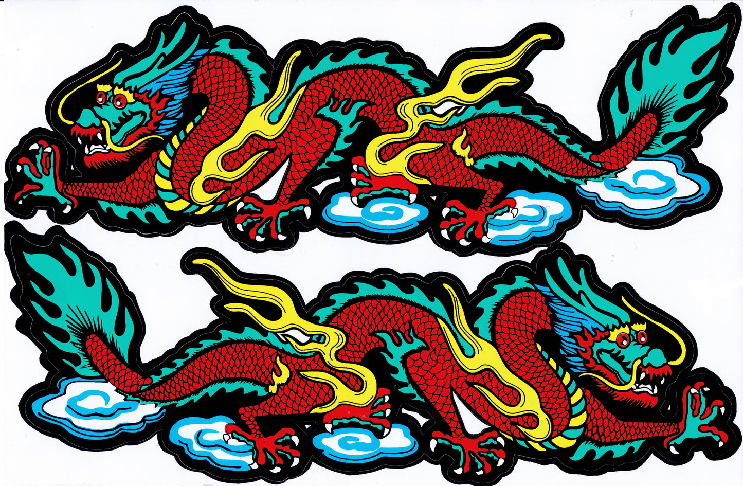 Dragon serpent autocollant rouge moto scooter skateboard voiture tuning auto-adhésif 494