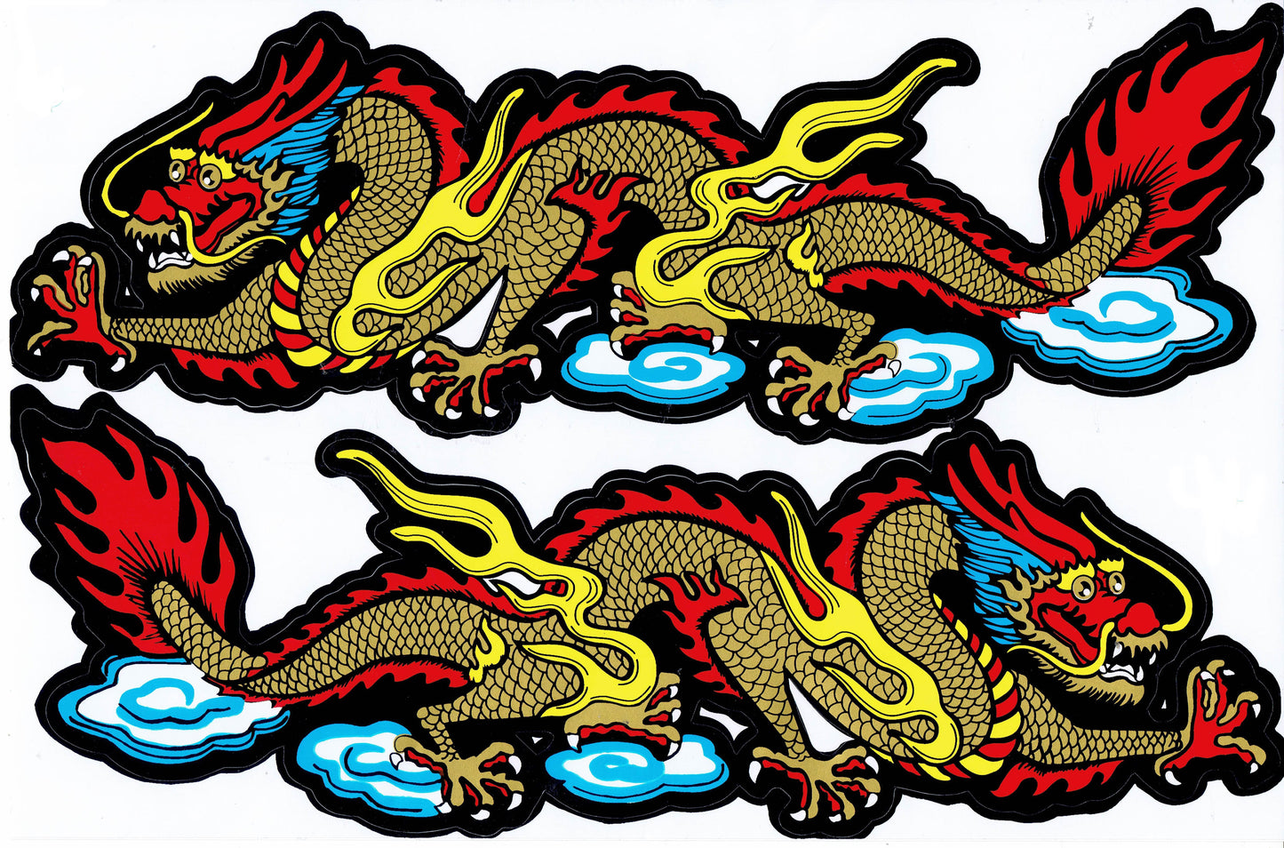 Drachen Schlange gold Aufkleber Sticker Motorrad Roller Skateboard Auto Tuning selbstklebend 496