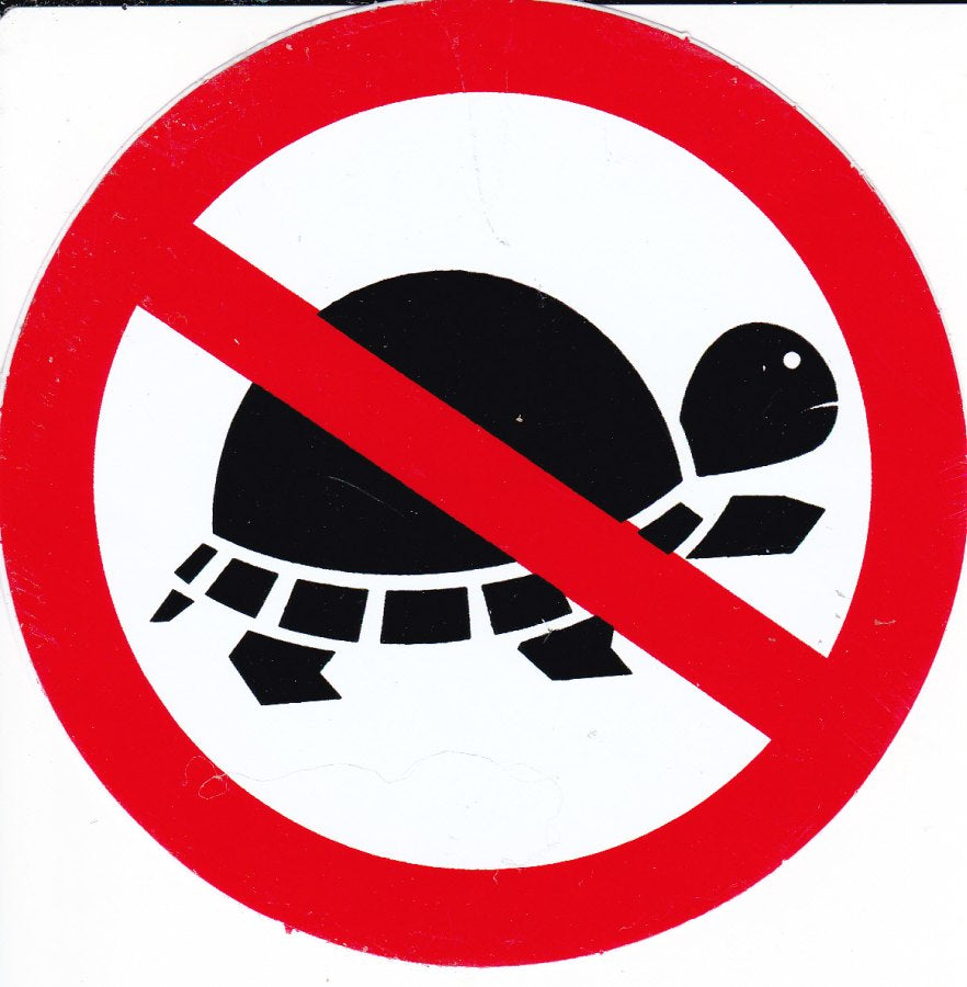 Verboten " Schildkröte langsam " rund Aufkleber Sticker selbstklebend 518