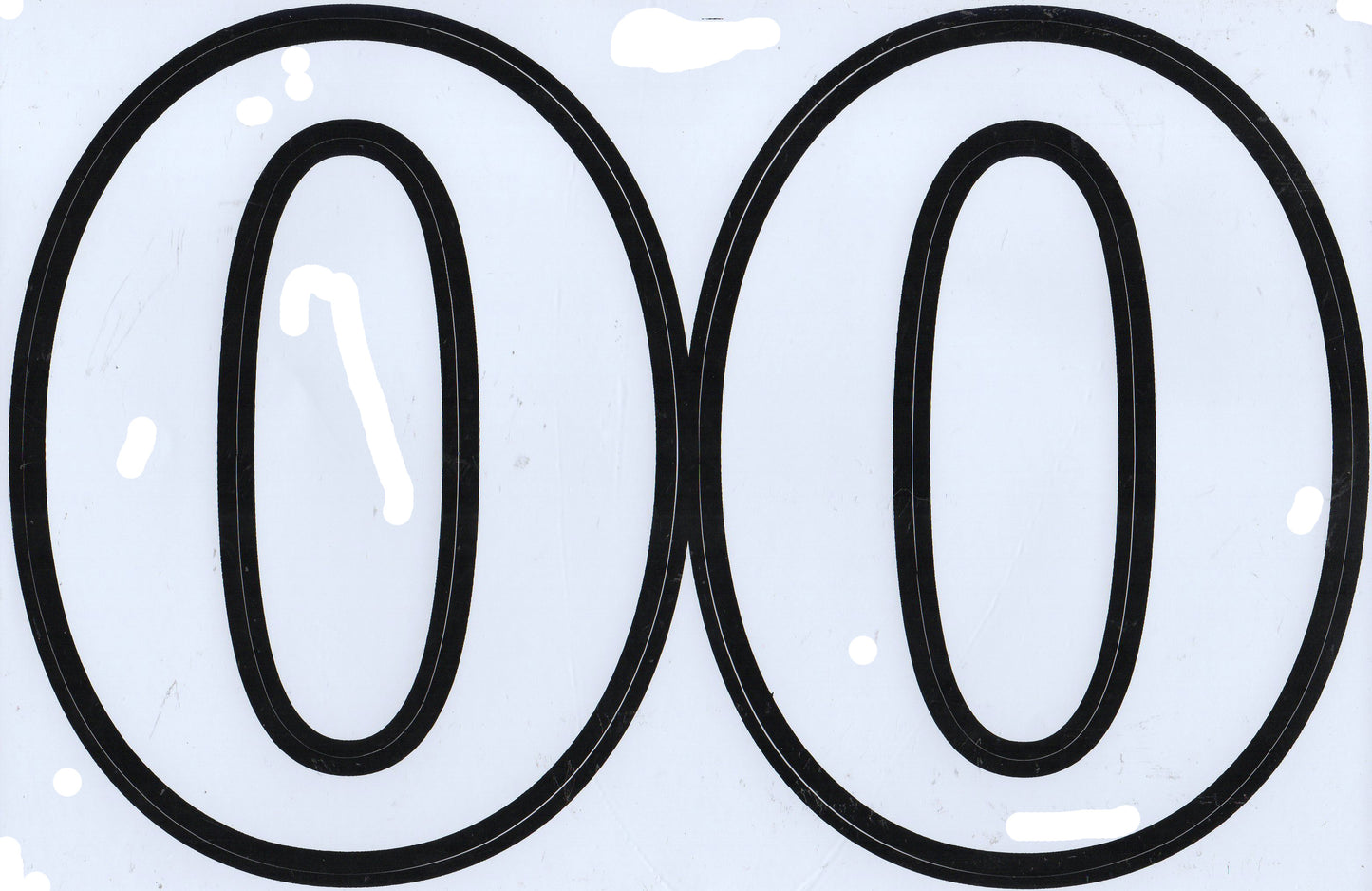 Grand numéro 0 blanc 165 mm de haut autocollant moto scooter planche à roulettes voiture tuning modèle bâtiment auto-adhésif 525