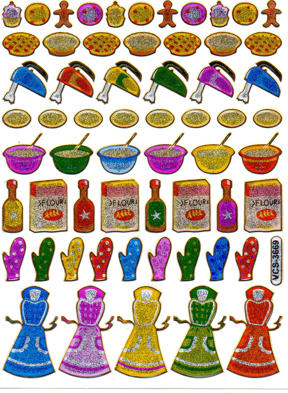 Gâteau cuisson autocollant métallisé paillettes effet école enfants artisanat maternelle 1 feuille 536