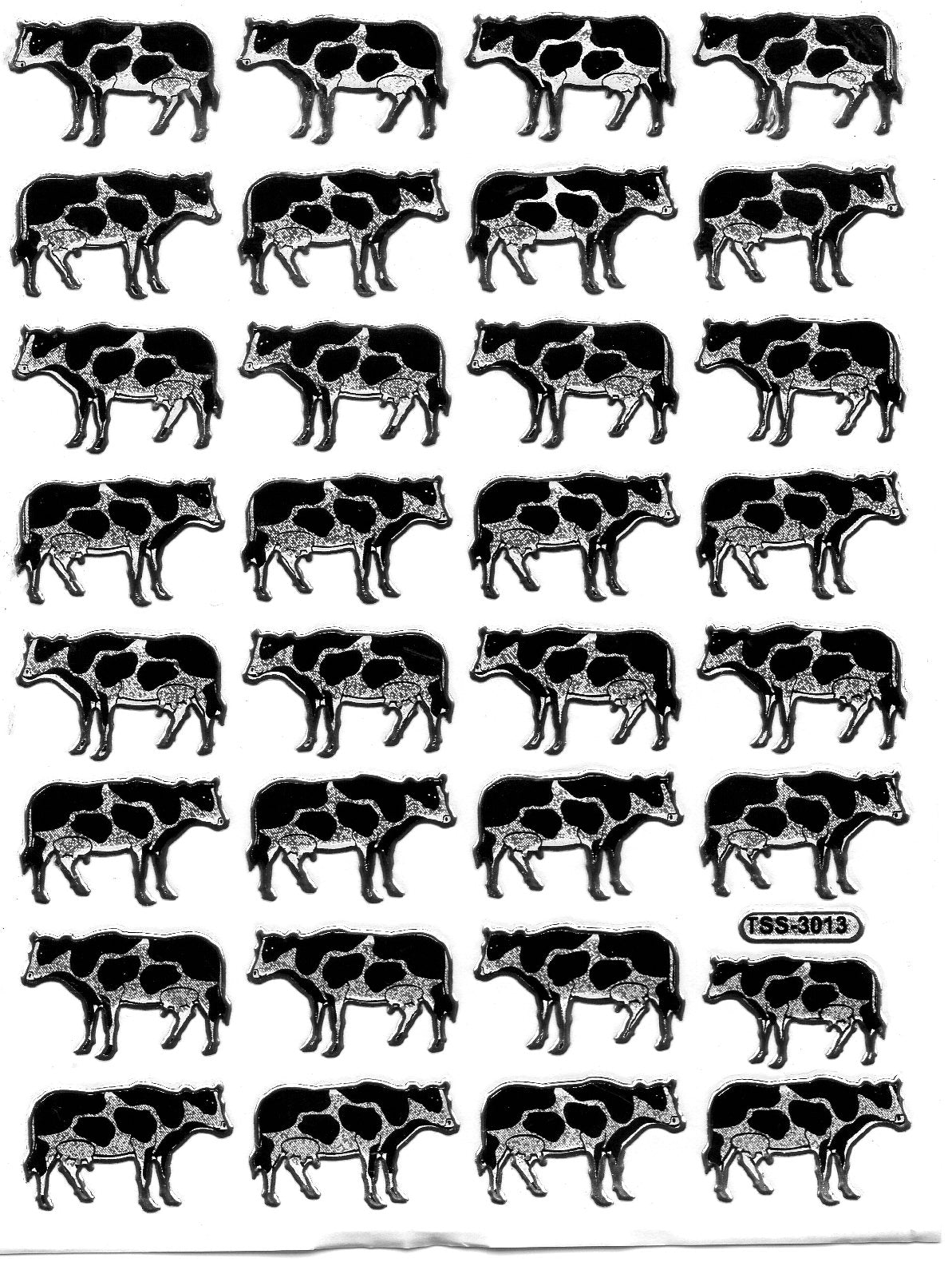 Vache vaches taureau animaux colorés autocollants autocollants effet paillettes métalliques artisanat pour enfants maternelle 1 feuille 540