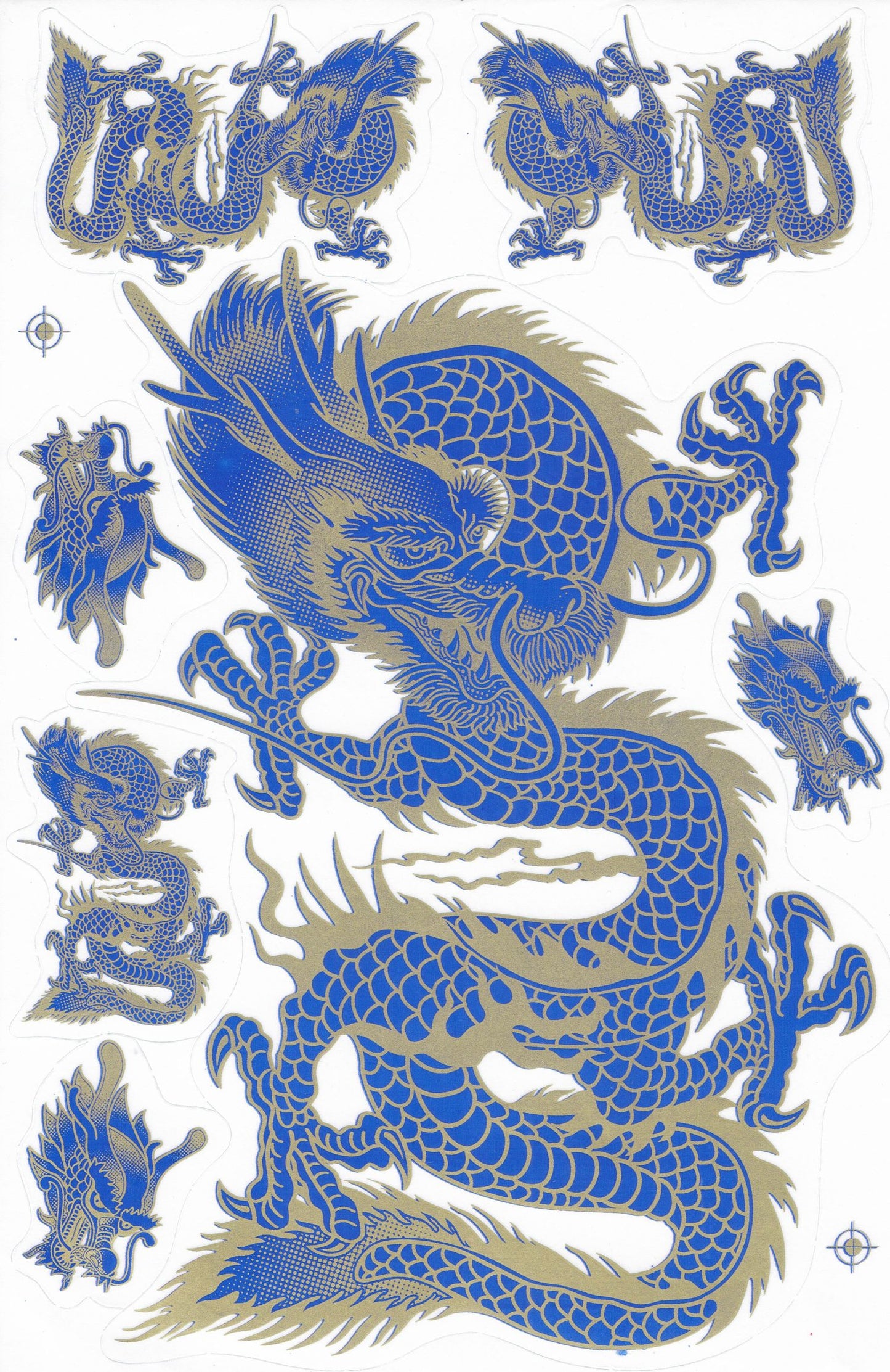 Dragon serpent bleu autocollant moto scooter skateboard voiture tuning auto-adhésif 529