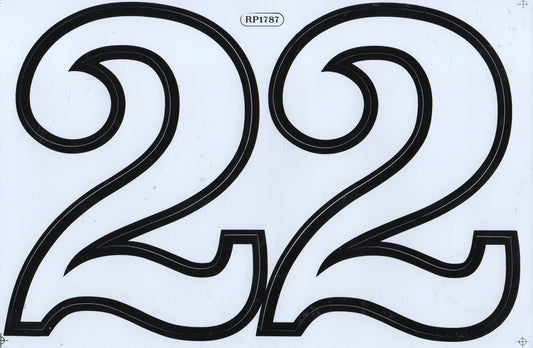 Grosse Nummer 2 weiss 165 mm hoch Aufkleber Sticker Motorrad Roller Skateboard Auto Tuning Modellbau selbstklebend 551
