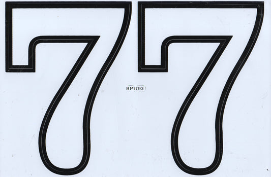 Grosse Nummer 7 weiss 165 mm hoch Aufkleber Sticker Motorrad Roller Skateboard Auto Tuning Modellbau selbstklebend 552