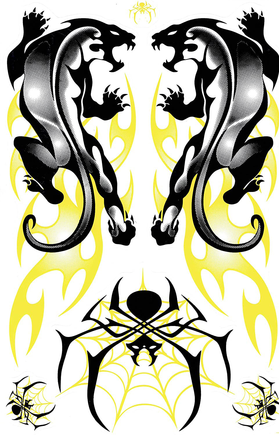 Panther flames fire yellow sticker motorcycle scooter skateboard car tuning model building self-adhesive 561
