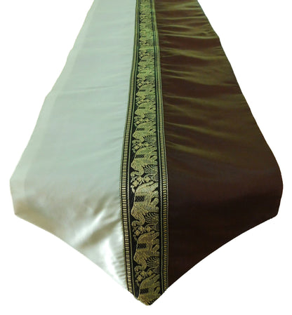 Chemin de table avec motif éléphant fête banquet Noël festival anniversaire fête de mariage salon cuisine nappe en soie thaïlandaise Thai Silk