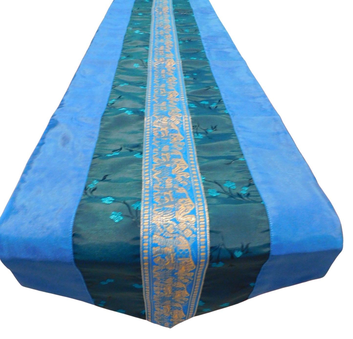 Table runner with elephant flowers motif party banquet Christmas festival birthday wedding party living room kitchen tablecloth made of Thai silk Thai Silk