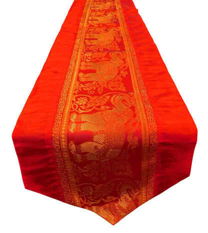 Chemin de table avec motif éléphant fête banquet Noël festival anniversaire fête de mariage salon cuisine nappe en soie thaïlandaise Thai Silk