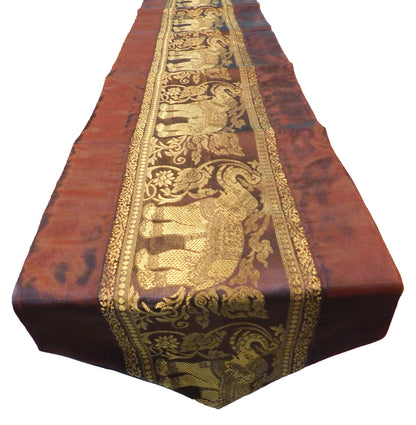 Chemin de table avec motif éléphant fête banquet Noël festival anniversaire fête de mariage salon cuisine nappe en soie thaïlandaise Thai Silk