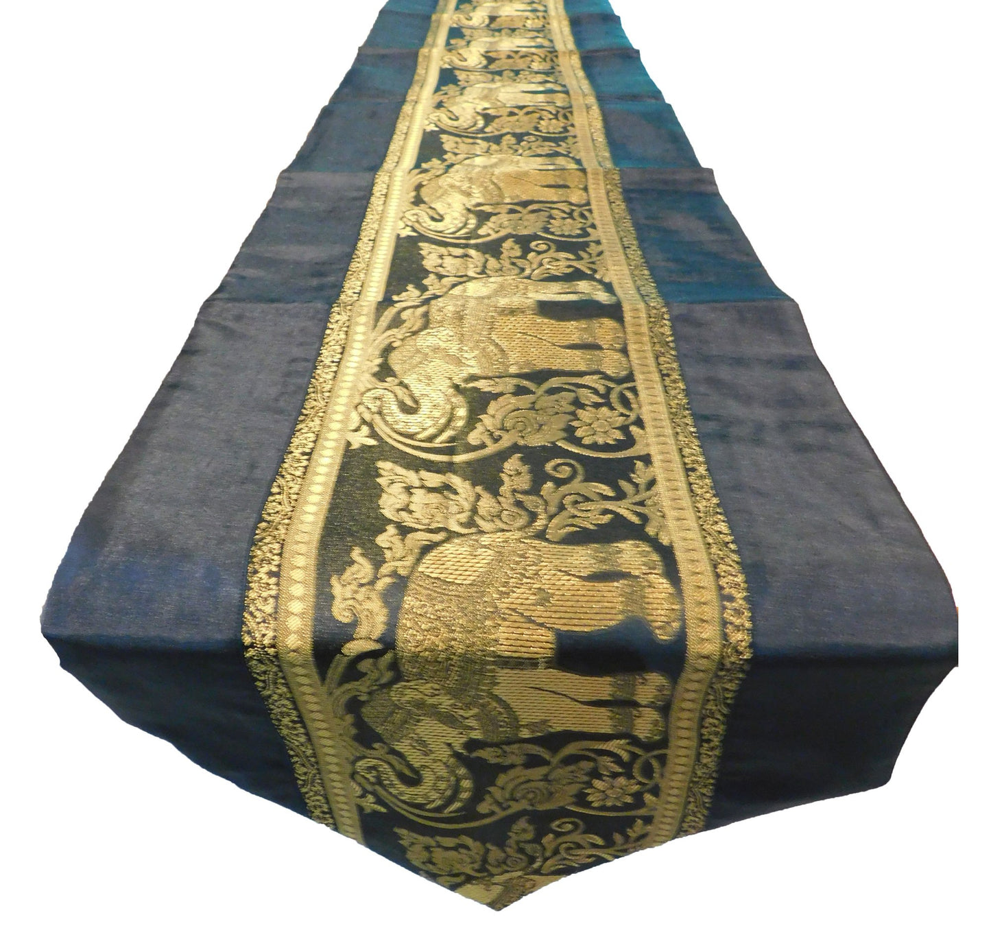 Chemin de table avec motif éléphant fête banquet Noël festival anniversaire fête de mariage salon cuisine nappe en soie thaïlandaise Thai Silk
