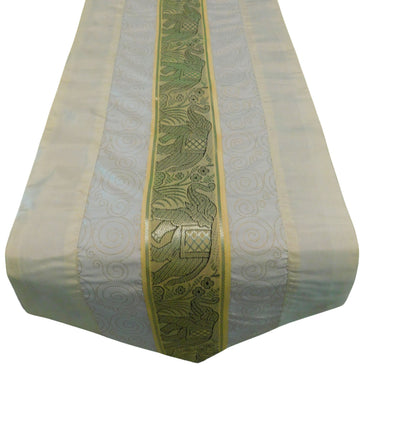 Chemin de table avec éléphant doré gribouillis motif fête banquet Noël festival anniversaire mariage fête salon cuisine nappe en soie thaïlandaise Thai Silk