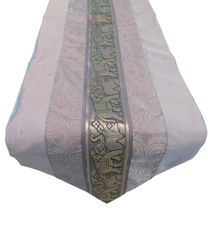 Chemin de table avec éléphant doré gribouillis motif fête banquet Noël festival anniversaire mariage fête salon cuisine nappe en soie thaïlandaise Thai Silk