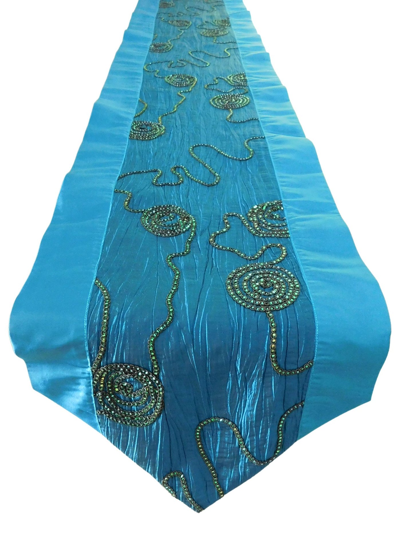 Chemin de table avec fleurs de lierre strass motif fête banquet Noël festival anniversaire mariage fête salon cuisine nappe en soie thaïlandaise Thai Silk